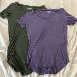 Mudd Relaxed Short Sleeve Tees in Green and Purple